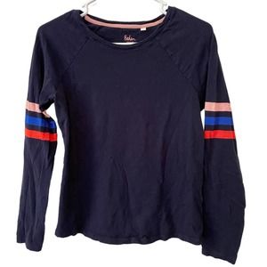 Boden Navy Blue Long Sleeve Tshirt Stripe Sleeve Size XS
